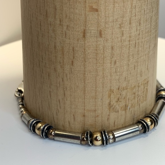 Silpada Vintage Rare HTF Sterling Silver & Gold Tube & Bead Israeli Bracelet - Picture 4 of 16
